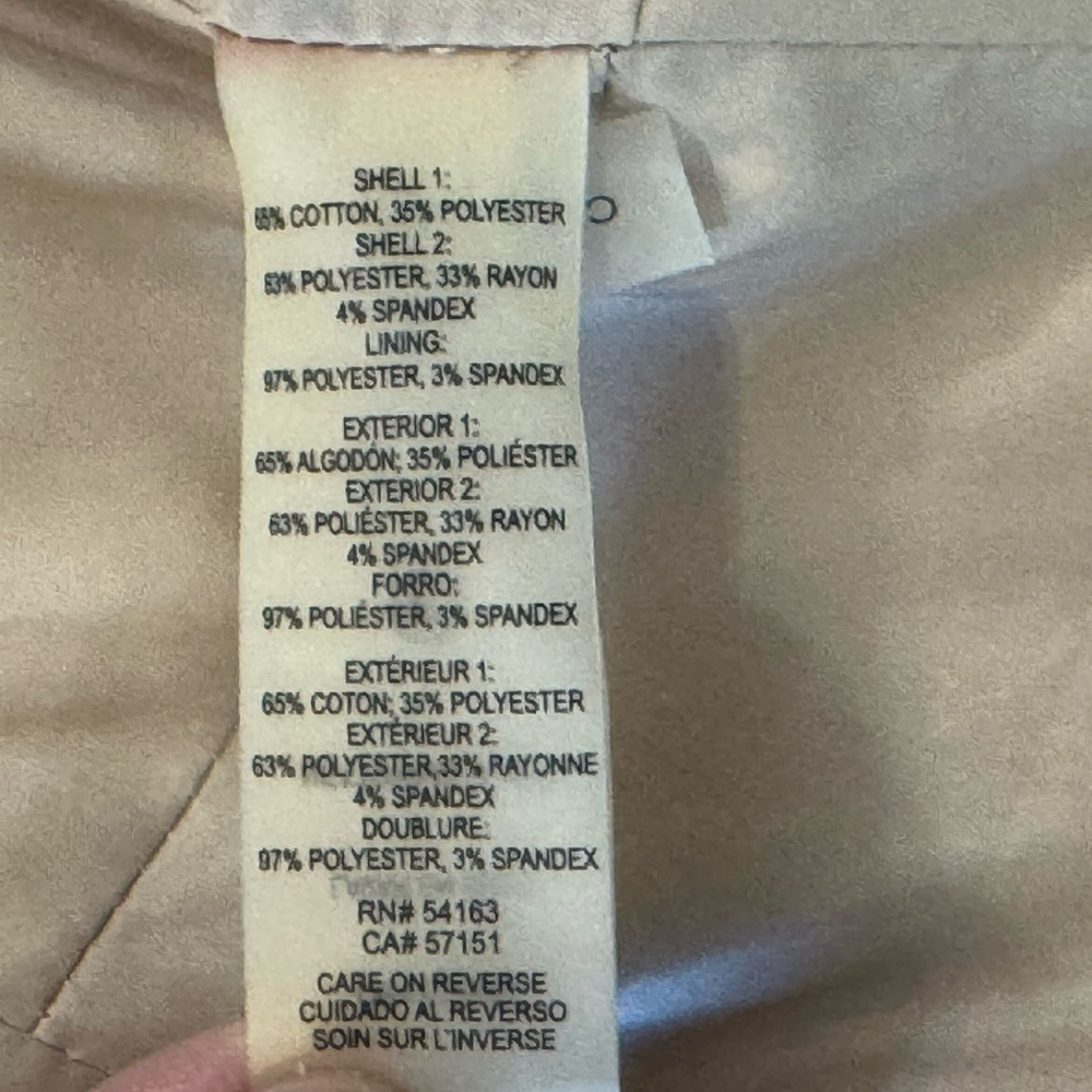 Calvin Klein Cotton Blend Tweed Blazer Jacket Size:4P Ivory Zip up Lined Pockets - Picture 10 of 14